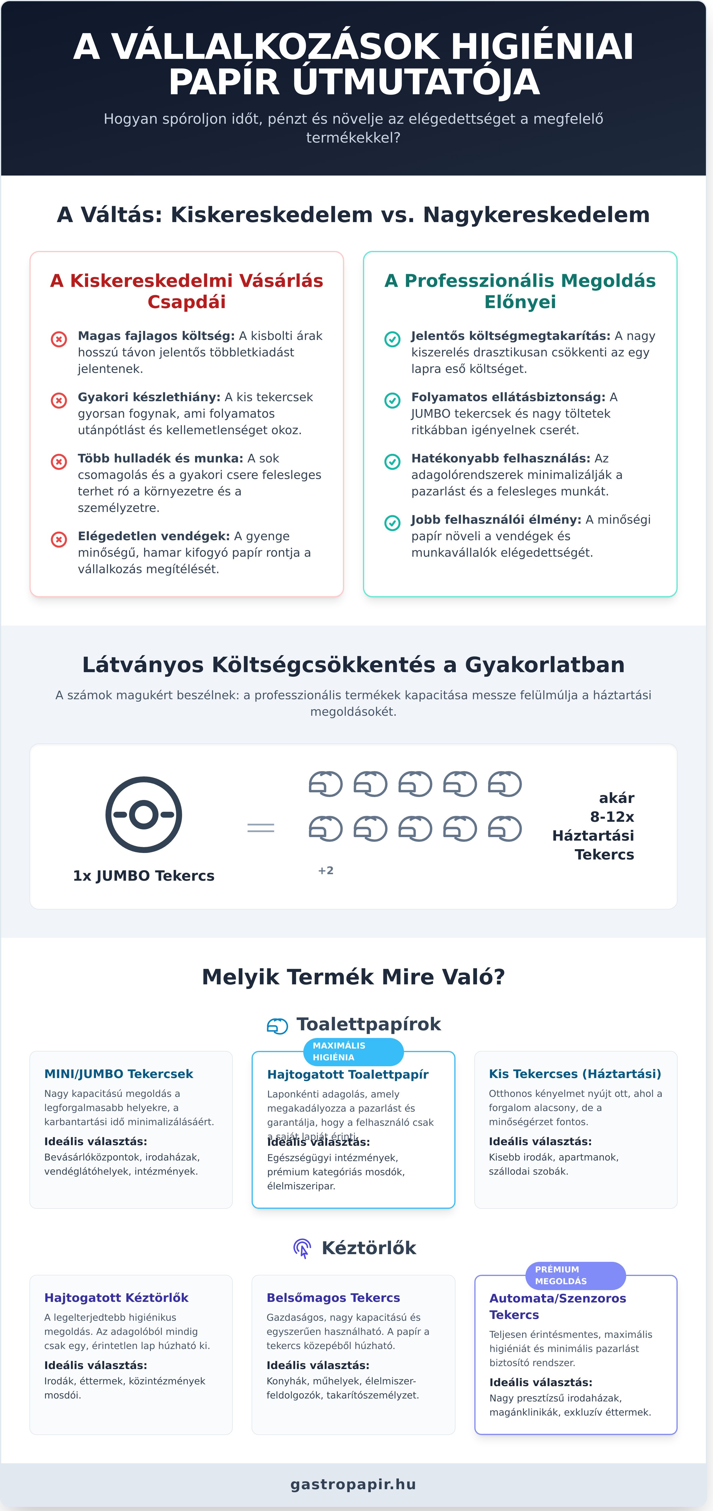 Nagykereskedelmi higiéniai papír: Beszerzési útmutató