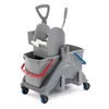 Kép 1/3 - FILMOP ONEFRED - műanyag gurulós kocsi műanyag fogantyúval, préssel- és MOP tartóval 2x15 l 