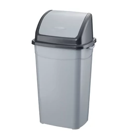 Billenőfedeles szemetes kuka, műanyag, szürke/antracit, 70 L