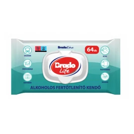 Bradolife alkoholos fertőtlenítő kendő 64 db kupakos