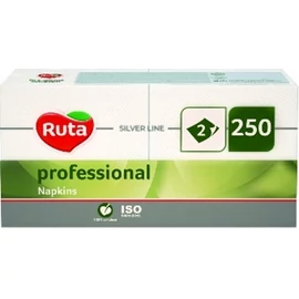 Ruta Professional szalvéta 33x33cm 250 lap 2 rétegű fehér 100% cellulóz 1/4 hajtás