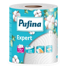 PUFINA Expert papírtörlő 1 tekercs 225 lap 3 rétegű