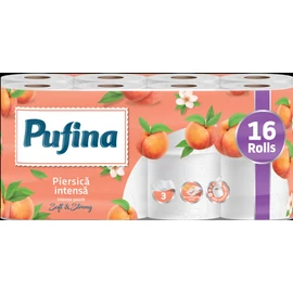 PUFINA Intense Peach toalettpapír 16 tek 140 lap 3 rétegű, barack illatával