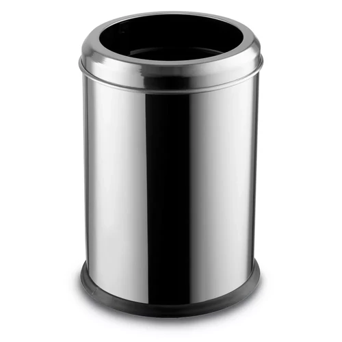 Fedél nélküli, rozsdamentes acél szemetes kuka, 20 L, 27,5x42cm, fényes 430SS