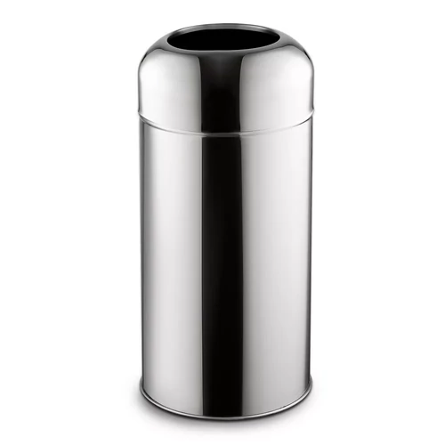 Fedél nélküli, rozsdamentes acél szemetes kuka, 40 L, 28X67CM, fényes 430SS