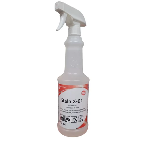 Folttisztító Stain X-01 750 ml - rágógumi, zsír, olaj, gépolaj, tinta, rúzs és kozmetikai anyag eltávolító  (12x750ml)