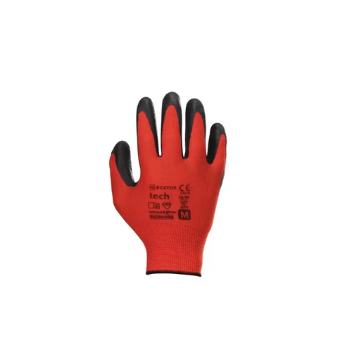 MERCATOR tech red+black latex PAIR mártott kesztyű M méret