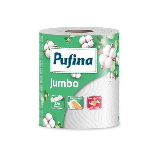 PUFINA Jumbo papírtörlő 1 tekercs 320 lap 2 rétegű
