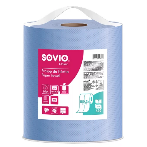SOVIO ipari törlőpapír KÉK 2 réteg 530 lap 180 méter