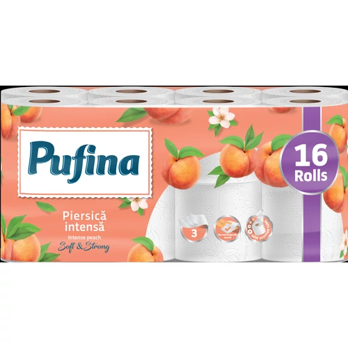 PUFINA Intense Peach toalettpapír 16 tek 140 lap 3 rétegű, barack illatával