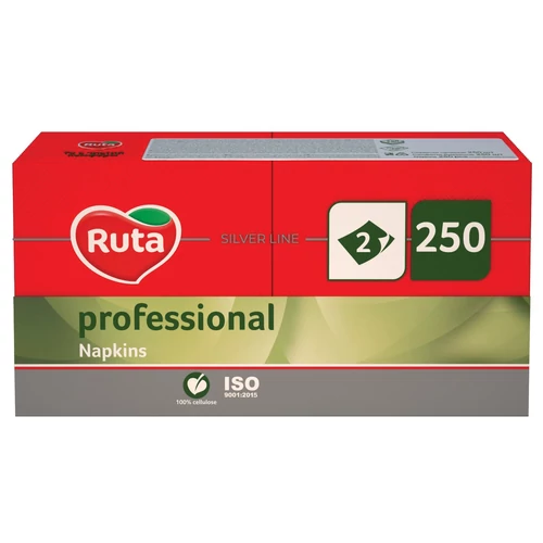 Ruta Professional szalvéta 33x33cm 250 lap 2 rétegű piros 100% cellulóz 1/4 hajtás