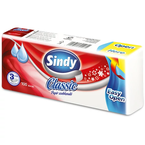 Papír zsebkendő Sindy Classic 3 rétegű 100 db
