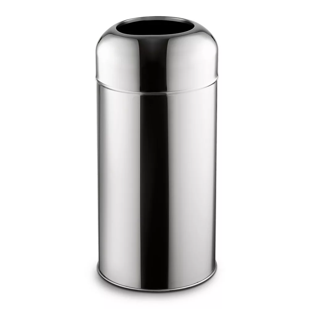 Fedél nélküli, rozsdamentes acél szemetes kuka, 40 L, 28X67CM, fényes 430SS