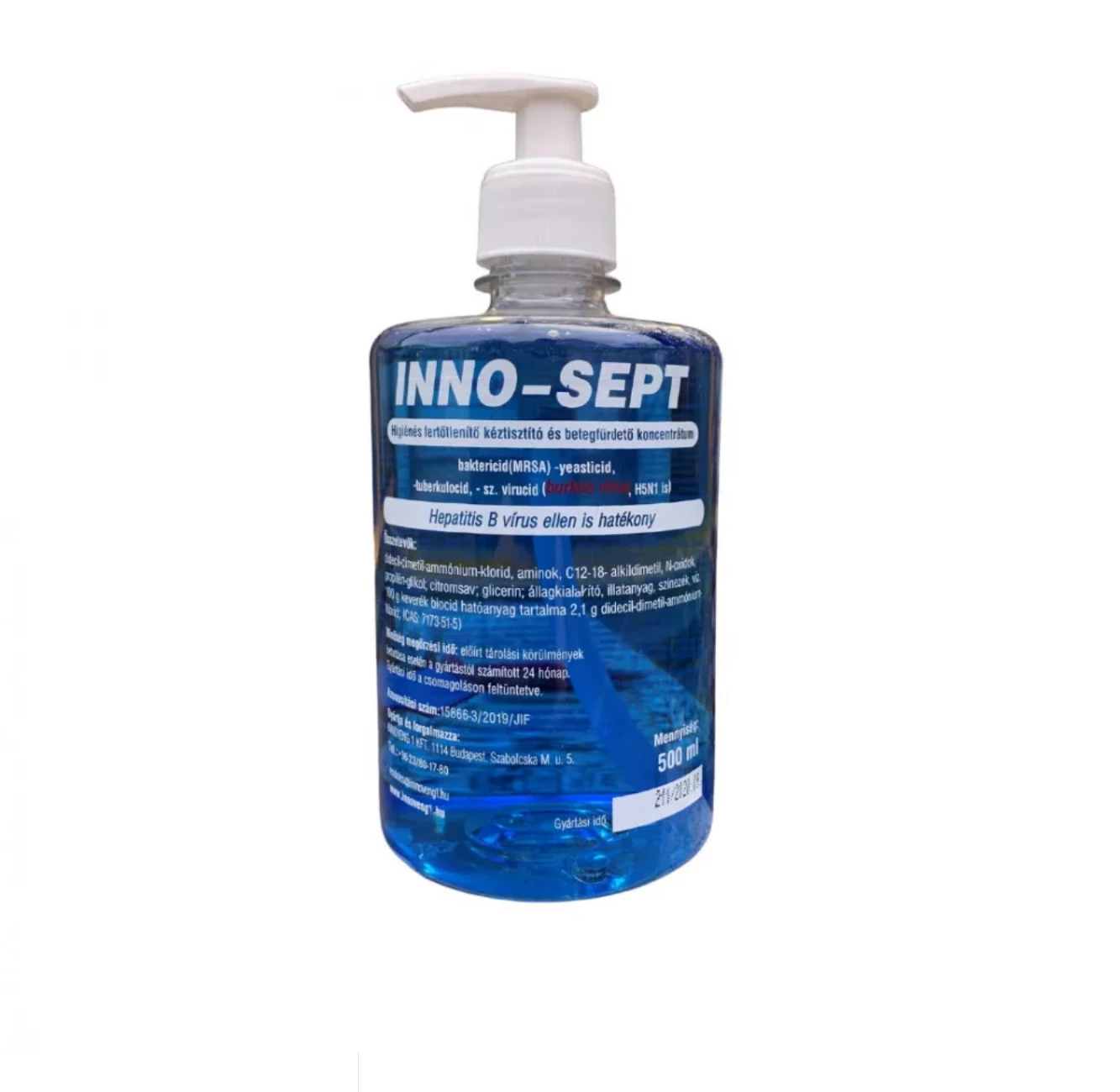 Inno-Sept fertőtlenítő kéztisztító szappan pumpás 0,5L 