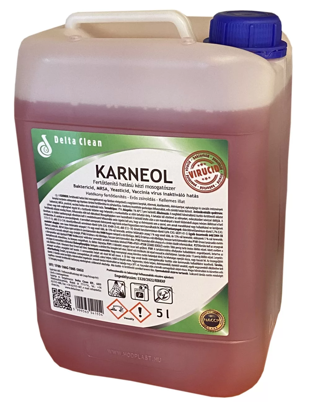 Karneol 5L - Fertőtlenítő hatású kézi mosogatószer