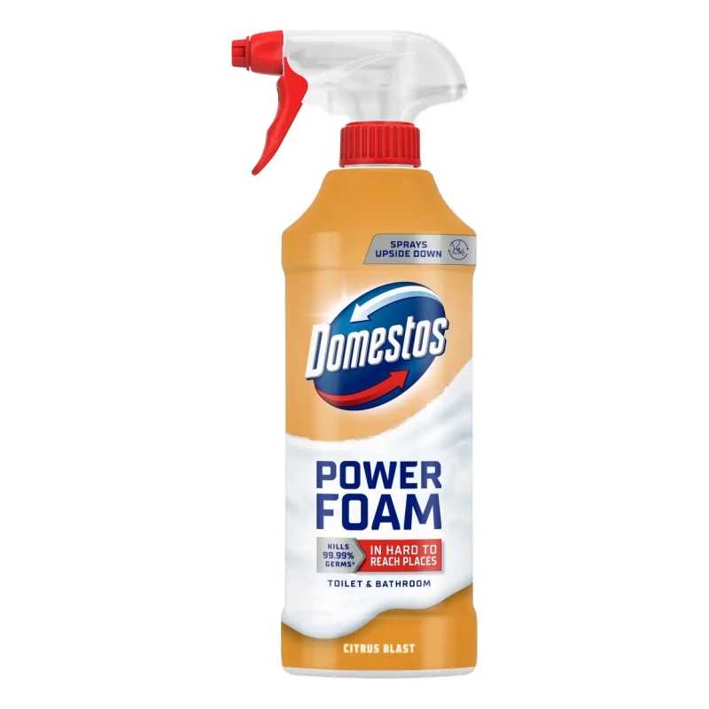 Domestos Power Foam WC és fürdőszoba tisztító hab - 435 ml (Citrus-Blast)