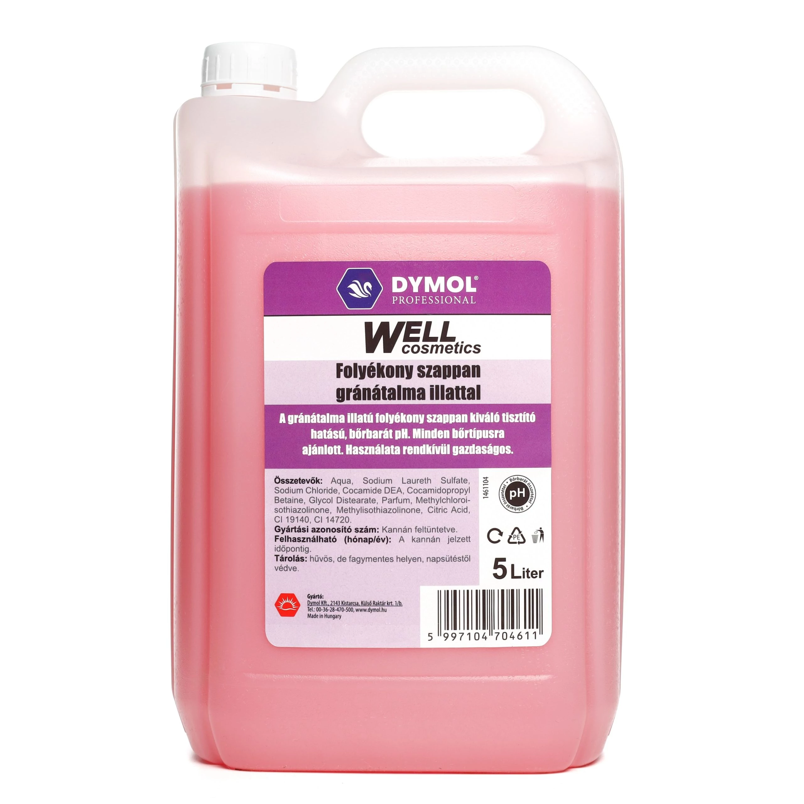 Dymol Professional Well folyékony szappan grántátalma illatú 5 liter
